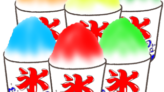 イチゴ、メロン、抹茶！露店のかき氷の無料イラスト集