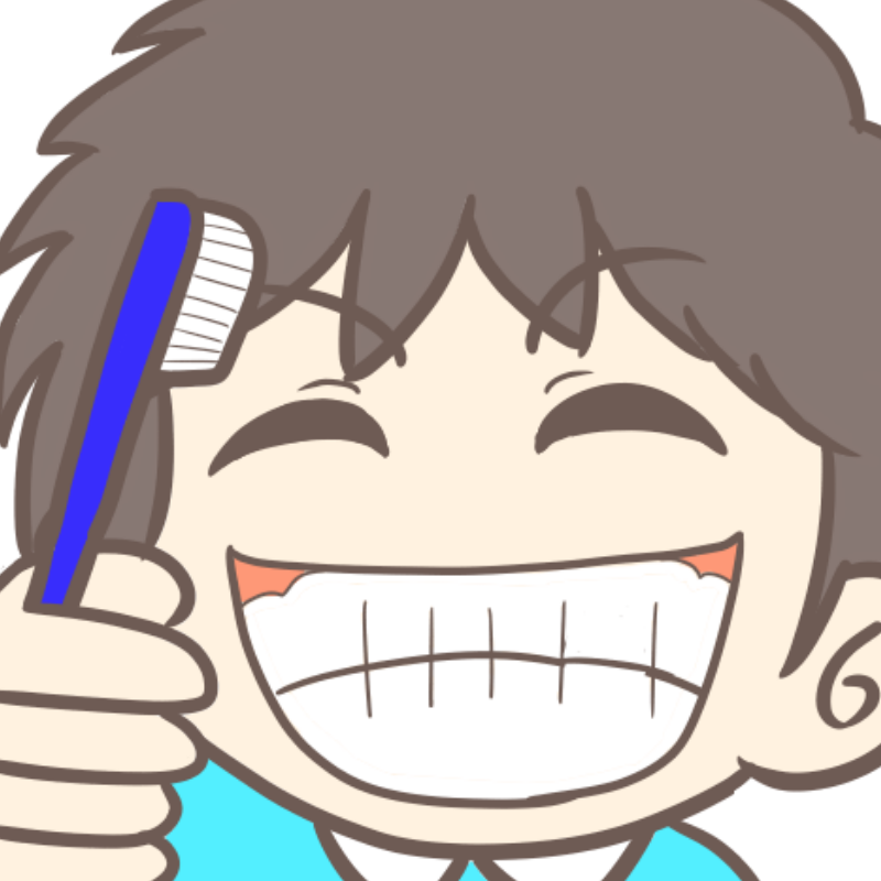 慢心の笑顔で歯磨きする幼稚園児（男の子）のイラスト（アップ　カラー）
